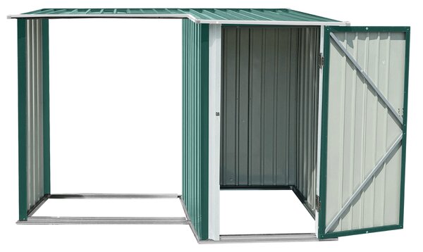 KONDELA Fatároló fészerrel, 200x104x159 cm, sötétzöld, ARPOL TYP 1