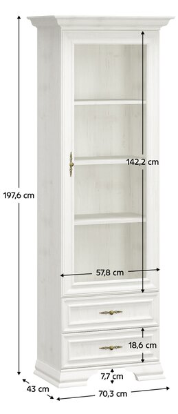 KONDELA Vitrin, andersen fenyő, IRINA 1W2S