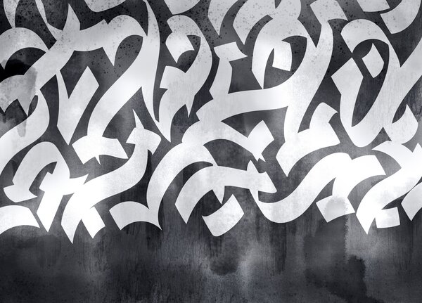 Fotótapéta Fehér és fekete graffitik, Absztrakt fotótapéta, Népszerű fotótapéta, t00923 - Tapeko.hu