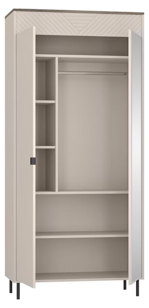 KONDELA Szekrény, kasmír/castello tölgy, EYCO 2D/40
