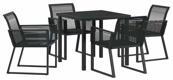 Kert étkező szett 5 pcs Fekete Porszórt acél