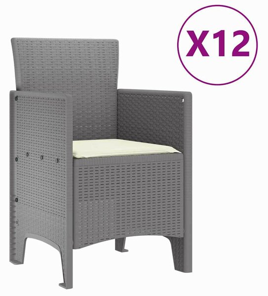 Kert étkező szett 13 pcs Világosszürke Polt rattan