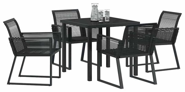 Kert étkező szett 5 pcs Fekete Porszórt acél