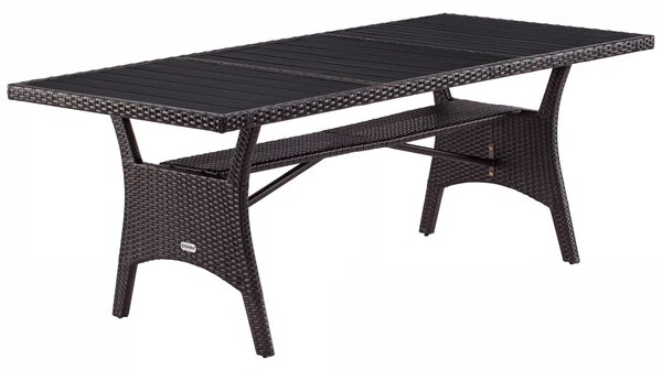 Deuba Rattan asztal Takeo 190x90x75 cm - barna