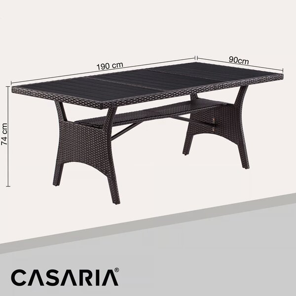 Deuba Rattan asztal Takeo 190x90x75 cm - barna