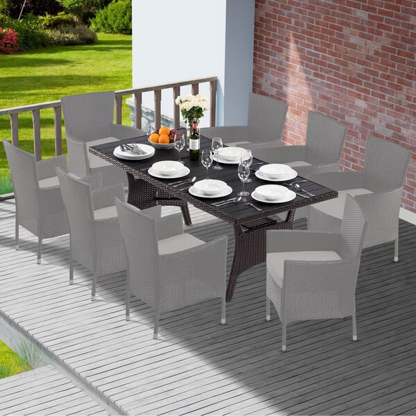 Deuba Rattan asztal Takeo 190x90x75 cm - barna