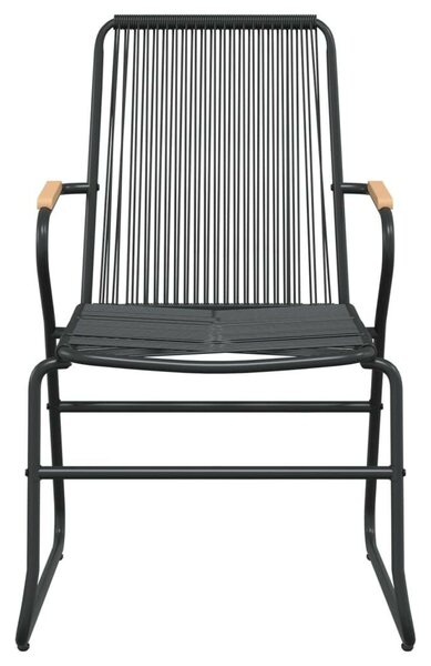 9 részes fekete PVC rattan kerti étkezőgarnitúra