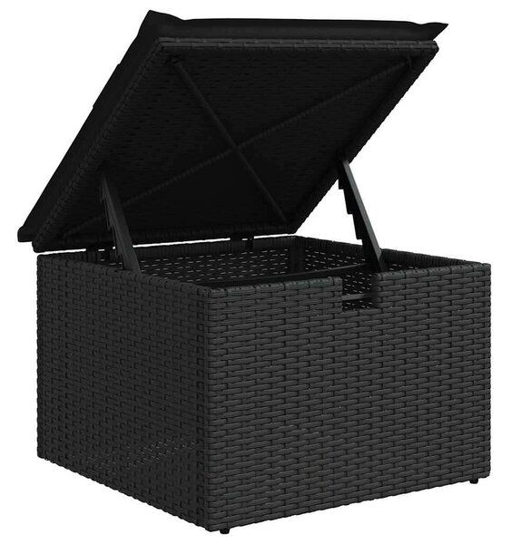VidaXL Polyrattan Kerti Ülőgarnitúra - 6 részes - Fekete