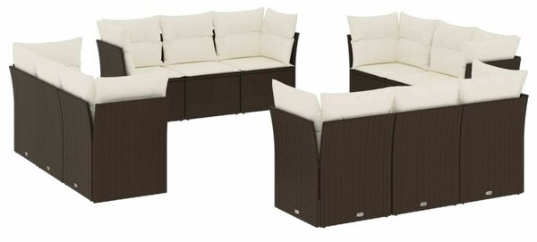 VidaXL Polyrattan Kerti Ülőgarnitúra - 12 részes - Barna