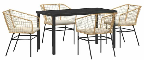 Kert étkező szett 5 pcs Barna polirattan