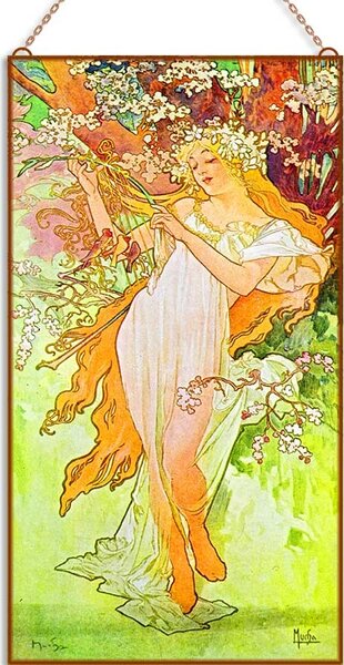 Alfons Mucha - Négy évszak (Garnitúra) üvegkép, falikép