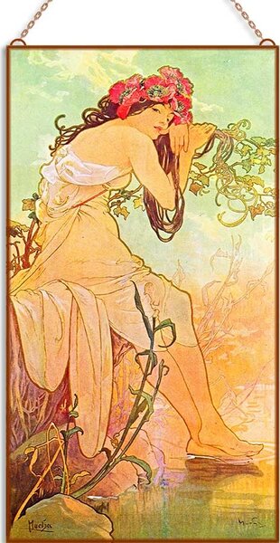 Alfons Mucha - Négy évszak (Garnitúra) üvegkép, falikép