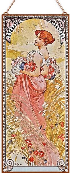 Alfons Mucha - Évszakok (Garnitúra) üvegkép, falikép