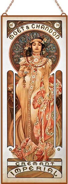 Alfons Mucha - Vintage Ladies (Garnitúra) üvegkép, falikép
