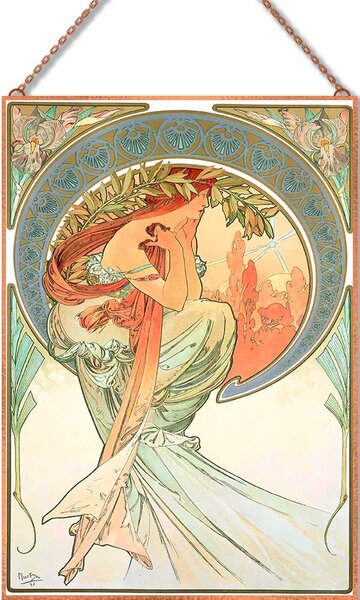 Alfons Mucha - Költészet üvegkép, falikép