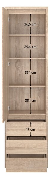 KONDELA Könyvespolc, DTD laminált, tölgy sonoma, NORTY TYP 5