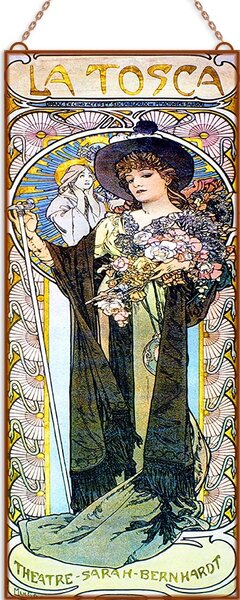 Alfons Mucha - La Tosca üvegkép, falikép