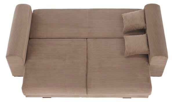 KONDELA Extra tágas kanapé, világosbarna, bézs, krém színű, GILEN BIG SOFA