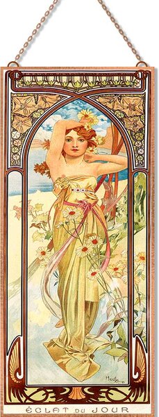 Alfons Mucha - Napszakok (Garnitúra) Pasztell üvegkép, falikép