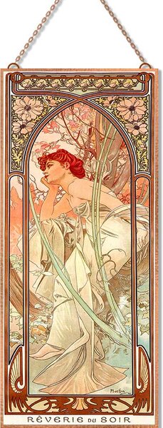 Alfons Mucha - Napszakok (Garnitúra) Pasztell üvegkép, falikép
