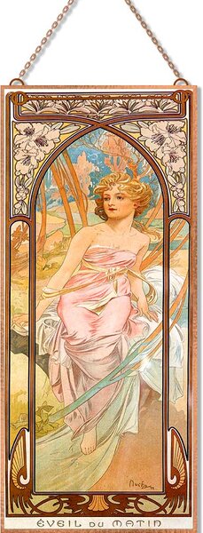 Alfons Mucha - Napszakok (Garnitúra) Pasztell üvegkép, falikép