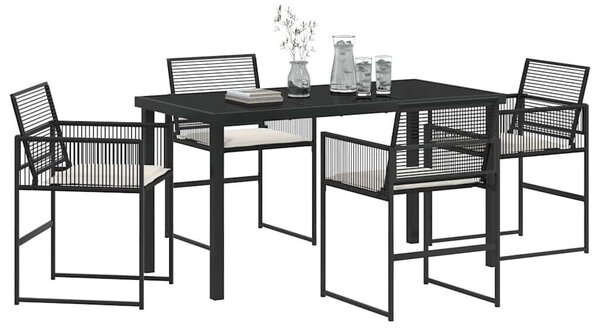 Kert étkező szett 5 pcs Fekete polirattan