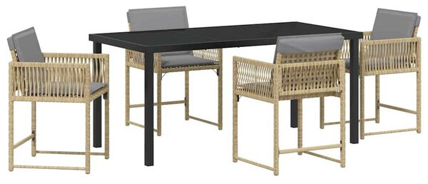 Kert étkező szett 5 pcs Bézs polirattan