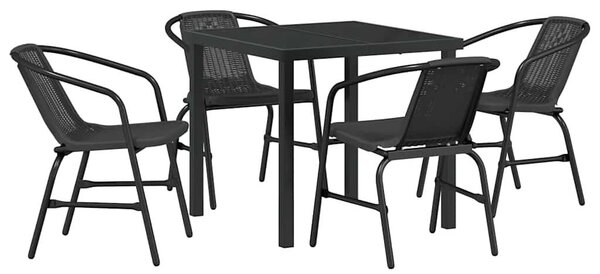 Kert étkező szett 5 pcs Fekete Porszórt acél