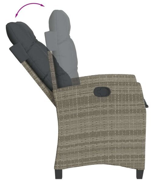 VidaXL Kerti Étkezőgarnitúra - Polyrattan - 7 részes - Szürke