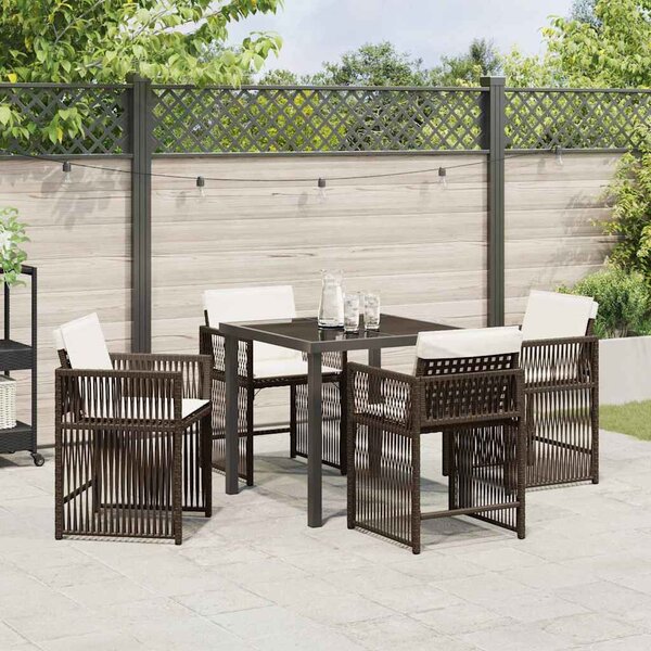 Kert étkező szett 5 pcs Barna polirattan