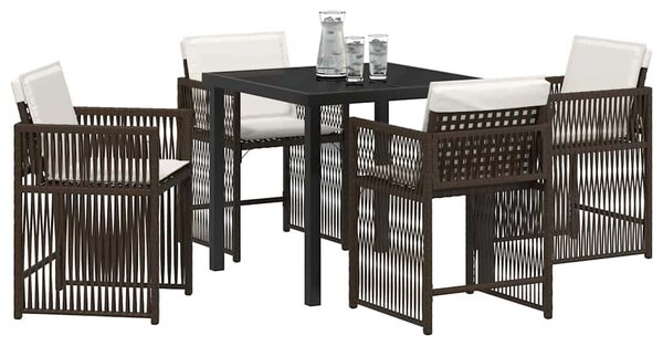 Kert étkező szett 5 pcs Barna polirattan