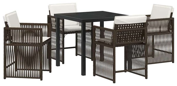 Kert étkező szett 5 pcs Barna polirattan