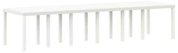 Kert étkező szett 15 pcs Fehér Polt rattan