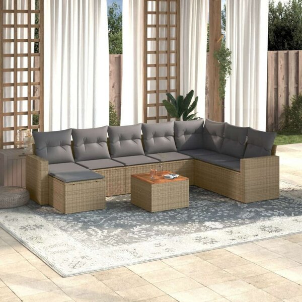 VidaXL Polyrattan Kerti Ülőgarnitúra - 9 részes