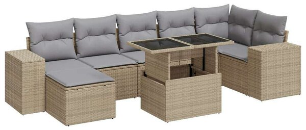 VidaXL Polyrattan Kerti Ülőgarnitúra - 8 részes - Bézs