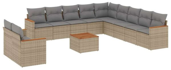 VidaXL Polyrattan Kerti Ülőgarnitúra - 12 részes - Bézs