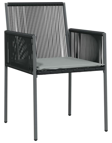 Kert étkező szett 5 pcs Fekete PE Rattan