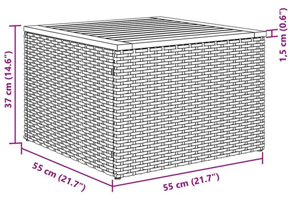8 részes kerti kanapé szett párnákkal fekete poly rattan akác