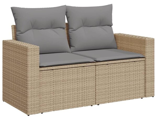 VidaXL 10 részes vegyes bézs polyrattan kerti ülőgarnitúra párnákkal