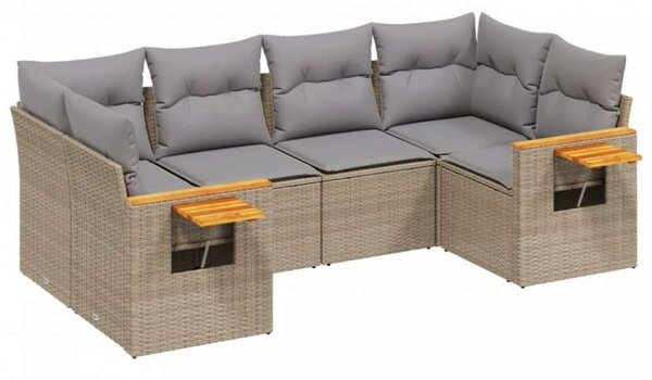 VidaXL Polyrattan Kerti Ülőgarnitúra - 6 részes - Bézs