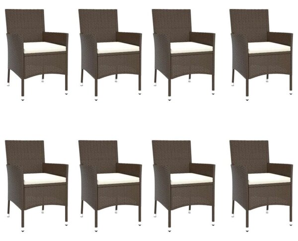 VidaXL Polyrattan Kerti Étkezőgarnitúra - 9 részes - Barna