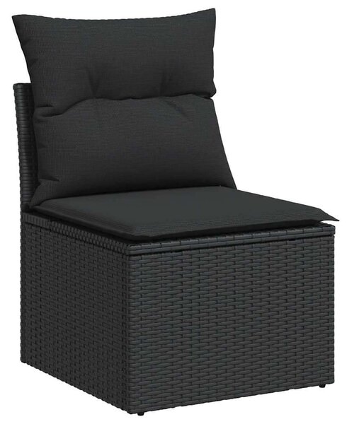 VidaXL Polyrattan Kerti Ülőgarnitúra - 7 részes - Fekete