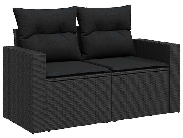 VidaXL Polyrattan Kerti Ülőgarnitúra - 8 részes - Fekete