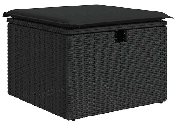 VidaXL Polyrattan Kerti Ülőgarnitúra - 7 részes - Fekete