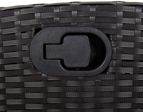 VidaXL Polyrattan Kerti Étkezőgarnitúra - 5 részes - Fekete