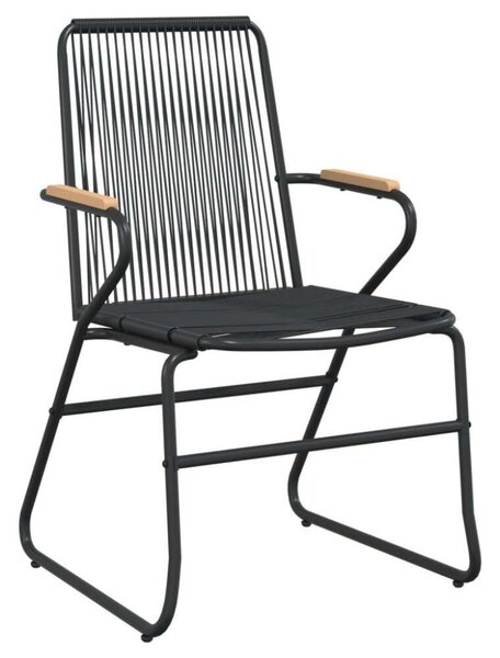 VidaXL 7 részes fekete PVC rattan kerti étkezőgarnitúra