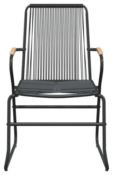VidaXL 7 részes fekete PVC rattan kerti étkezőgarnitúra