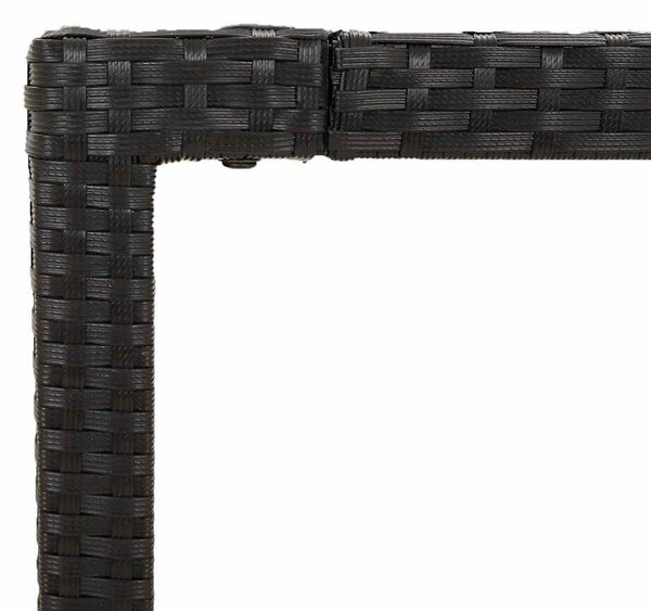 VidaXL Polyrattan Kerti Étkezőgarnitúra - 5 részes - Fekete