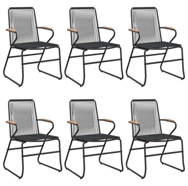 VidaXL 7 részes fekete PVC rattan kerti étkezőgarnitúra