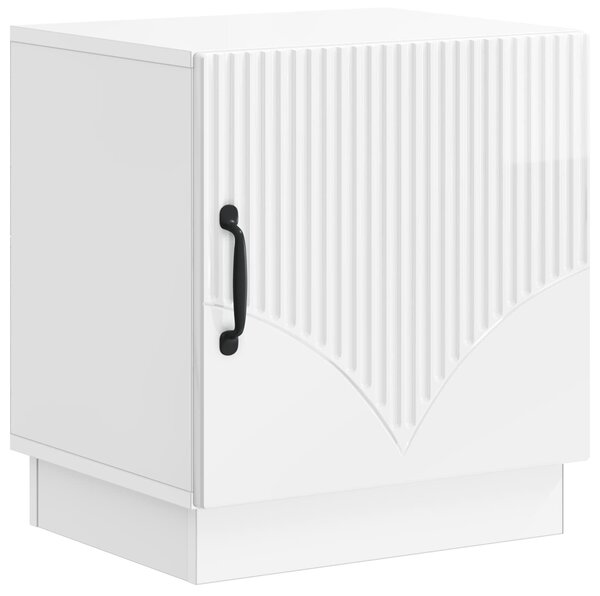 VidaXL Éjjeli asztal 2 pcs Magasfényű Fehér 43 x 34,5 x 47 cm